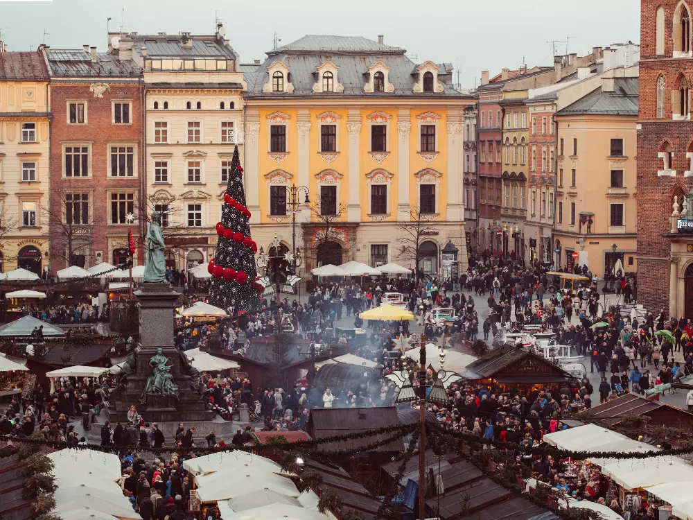 Krakow's Main Market Square, one of the best Christmas Markets in Europa