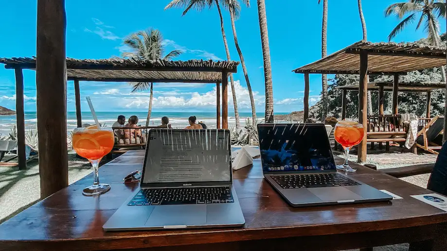 Working from a beach in Brazil